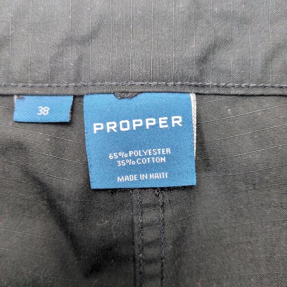 Propper Men's 38x9 Black Tactical Cargo Shorts Elastic Waist F5253 Ripstop Relax - Picture 7 of 10